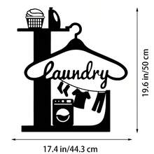 1pc Elegant Metal Wall Art Sign - Abstract Design, Suitable For Laundry Room, Perfect Home & Office Decor For Living Room, Bedroom, Patio, Kitchen - Versatile Hanging Decoration For Cafe, Bar And Farmhouse Style