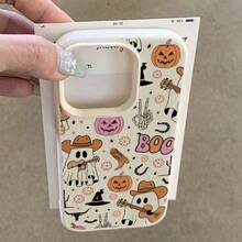 1pc TPU Material Cute Halloween Western Style Ghost Guitar Pattern Phone Case Suitable For IPhone/ Phones