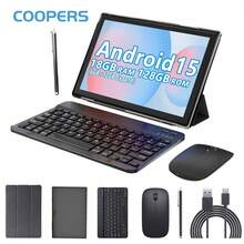 Coopers YQ10S Max 2 In 1 Tablet, 10 Inch Android 15 Tablet, RK3562 4-Core 2.0Ghz/6GB RAM+128GB ROM/2MP+5MP /1280x800 IPS Touch Screen/2.4+5G WiFi/WiFi 6/6000mAh/Google Certified Tablet PC With Keyboard/Mouse/Stylus/Protective Case(No Adapter) - Black - View 1