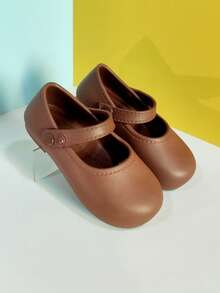 1 par de zapatos planos casuales de unicolor para niñas, cómodos y antideslizantes, ligeros y adecuados para uso en exteriores, para otoño/invierno