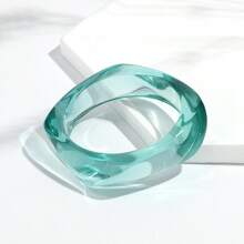 1 件几何夏季扎染手链树脂弧形海滩手镯，不对称醋酸纤维袖口腕带，时尚百搭 - 手鐲 - 查看 31