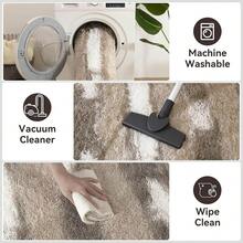 Meralax Area Rugs For Living Room Bedroom, Machine Washable 4x6 Feet Soft Fluffy Shaggy Bedside Rug, Beige And White Indoor Floor Carpet For Kids Boys, Dorms, Nursery Rooms, Home Decor Aesthetic - 米白色條紋 - 查看 7