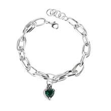 1pc Fashion 925 Sterling Silver Cubic Zirconia Crown & Heart Bracelet, Elegant & Artistic, Suitable For Daily Wear And Gift