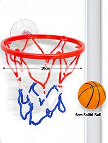 Juguete de mini baloncesto con ventosa, sin necesidad de perforar, juguete portátil de baloncesto para niños