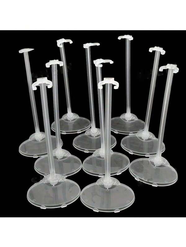 5/10/20 piezas Soporte de exhibición transparente | Resistente y moderno | No se necesita energía, apto para decoración del hogar y la oficina, soporte de figuras y muñecas