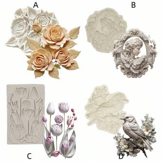 1 Pc Relief /Spring Flower Bird Pattern Silicone Mold Resin Mold DIY