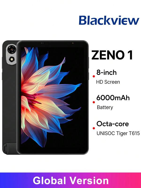 Blackview BLACKVIEW Zeno 1 Tablet Global Version 6GB+256GB/4GB+64GB, 8-Inch HD Display 90Hz Refresh Rate 6000mAh Battery Octa-Core Unisoc Tiger T615, 8MP Rear Camera ,Dual Box Stereo Speakers,Support SlM Card ,Support 1080P Widevine L1