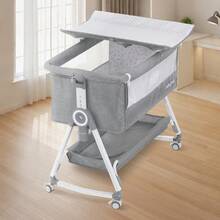 3 In 1 Beside Bassinet, Bedside Bassinet, Bedside Sleeper With Wheels, Adjustable Portable Bedside Crib, Bassinet Bedside Sleeper, Movable Bedside Bassinet For Baby,Grey - Grey - View 1
