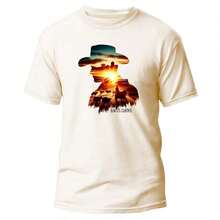 camisa moda chapeu cowboy country camiseta unissex - Preto - Visão 6