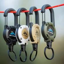 1/2 piezas Clip fácilmente desmontable para pesca al aire libre, pinza retráctil, alambre de acero, llavero multifuncional con gancho extensible, accesorios para mochila de camping, cordón retráctil anti-pérdida y soporte para tarjeta de identificación. Cordón de tracción portátil y ajustable.