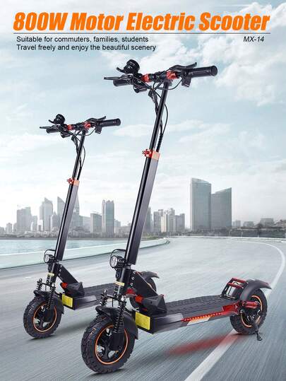 Mankeel Monopattino elettrico da 800 W - Velocità 24 mph, autonomia 37 miglia, pneumatici fuoristrada da 10", design pieghevole e compatto, luci RGB, indicatori di direzione, doppi freni a disco e sospensioni, ricarica USB, display LED - Ideale per il trasporto urbano, adulti e adolescenti, regalo di Pasqua, regalo di Natale, regalo del Ringraziamento