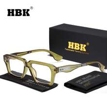HBK 男士商务光学眼镜金属镜腿方形日常装饰眼镜框男女商务、摄影道具和礼品 - K40549 - 查看 3