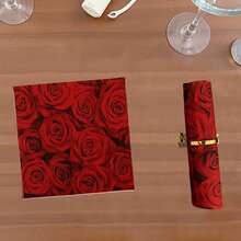 20/40 piezas Servilletas de papel con estampado de rosas rojas, de 6.5*6.5 pulgadas plegadas, servilletas desechables impresas de 2 capas con rosas rojas, amarillas y rosas, perfectas para el Día de San Valentín, cumpleaños, fiesta nupcial, celebración de fiestas, decoración de bodas en suministros para eventos y fiestas