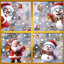 175pcs Christmas Elements Window Cling Film, Snowflake Window Stickers, Static Cling Window Decals For Christmas Decoration, Window Decoration, Christmas Party, Thanksgiving Party Supplies - Multicolor - View 2