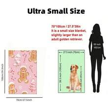 GEL HUT MUN Vintage Christmas Gingerbread Flannel Blanket - Soft & Cozy Polyester Knit, Digital Printing, Multi-Purpose All Season Bed/Sofa Home Decor Cover, Machine Washable Throw Blanket, Autumn Blanket, Plush Blanket, Bedding, Sofa Throw, Soft Blanket, Customized Blanket