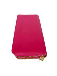 Women's Wallet With 2 Zippered Compartments, Hand Strap, Elegant Card Holder, Fashion Insurance, Assorted Logo Plate - 玫紅色 - 查看 4