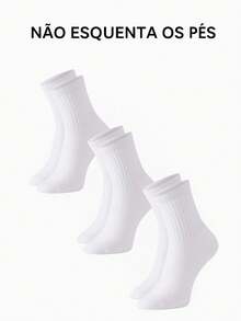 Kit Of 7 Pairs Of Unisex White Socks, Medium Length – Practicality And Protection For Any Occasion - White - View 8