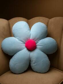 Daisy Plush Flower Cushion Sofa Decoration Living Room Baby Bedroom - 淺藍色 - 查看 2