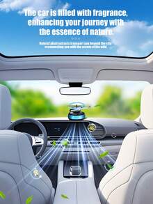 1pc Solar Powered Car Air Freshener, Helicopter Shaped, Rotates To Absorb Solar Energy And Release Fragrance. Pleasant Scent, Air Purifying, Great Travel Companion. - Multicolor - View 7