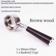 58 毫米无底手柄，适用于 Calphalon Temp IQ/Barsetto 浓缩咖啡机，3 个 58 毫米手柄，含滤网篮，手柄不锈钢替换部件 - 彩色 - 查看 5