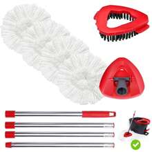 4 Packs Spin Mop Replacement Heads Compatible With Oceda EasyWring 1-Tank System, 30-58" Mop Handle,Scrub Brush And Base Combo Set,Mop Refills Easy To Replace And Cleaning (White,1-Tank) - 白色 - 查看 9