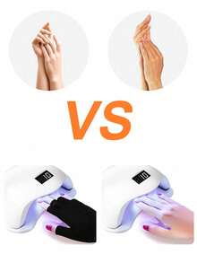 UV-Resistant Gel Manicure Gloves Professional Protective Gloves For Nail Art, Elastic Fingerless Gloves For Home And Outdoor Use,Nail Supplies,Nail Tools,Nail Art Tools,Back To School,Nails,Nail Tools For Press On Nails - màu đen - Xem 9