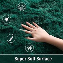Soft Modern Indoor Shaggy Area Rug For Bedroom Livingroom Dorm Kids Room Home Decorative, Non-Slip Plush Fluffy Furry Fur Rugs Comfy Nursery Accent Floor Carpet 2x3 Feet, Deep Green - 深綠 - 查看 5