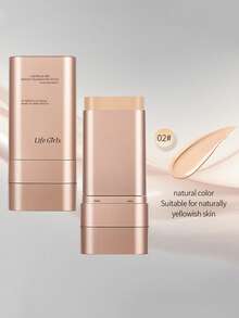 Life Girls 1pc Natural Finish Moisturizing Waterproof Long-Lasting Non-Smudge Luminous Twist-Up Foundation Stick With Brush Applicator, Creates Flawless Complexion