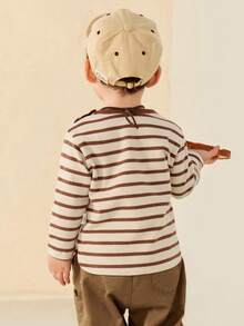 mini bala 儿童长袖T恤柔软透气耐穿舒适秋季日常上衣 - 咖色調 - 查看 3