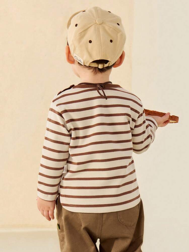 mini bala 儿童长袖T恤柔软透气耐穿舒适秋季日常上衣 - 咖色調 - 查看 3
