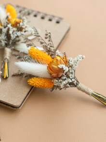 12 Pcs Mini Dried Flower Bouquet, Fall Decor Homeand And Room Decor , Bridesmaid Proposal Flower Girl Gift Box,Boho Wedding Table Centerpieces,Small Dry Pampas Grass For Vase Decor, Tiny Dried Flowers For Birthday Cake Decor