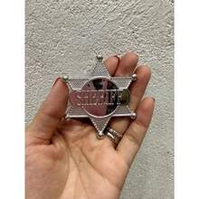 Placa para disfraz sheriff - Plateado - Ver 4