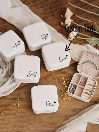 Joyero de viaje, regalos para damas de honor de boda, regalos personalizados para ella, regalo de cumpleaños para mujeres, estuche de joyería grabado, regalo para la novia