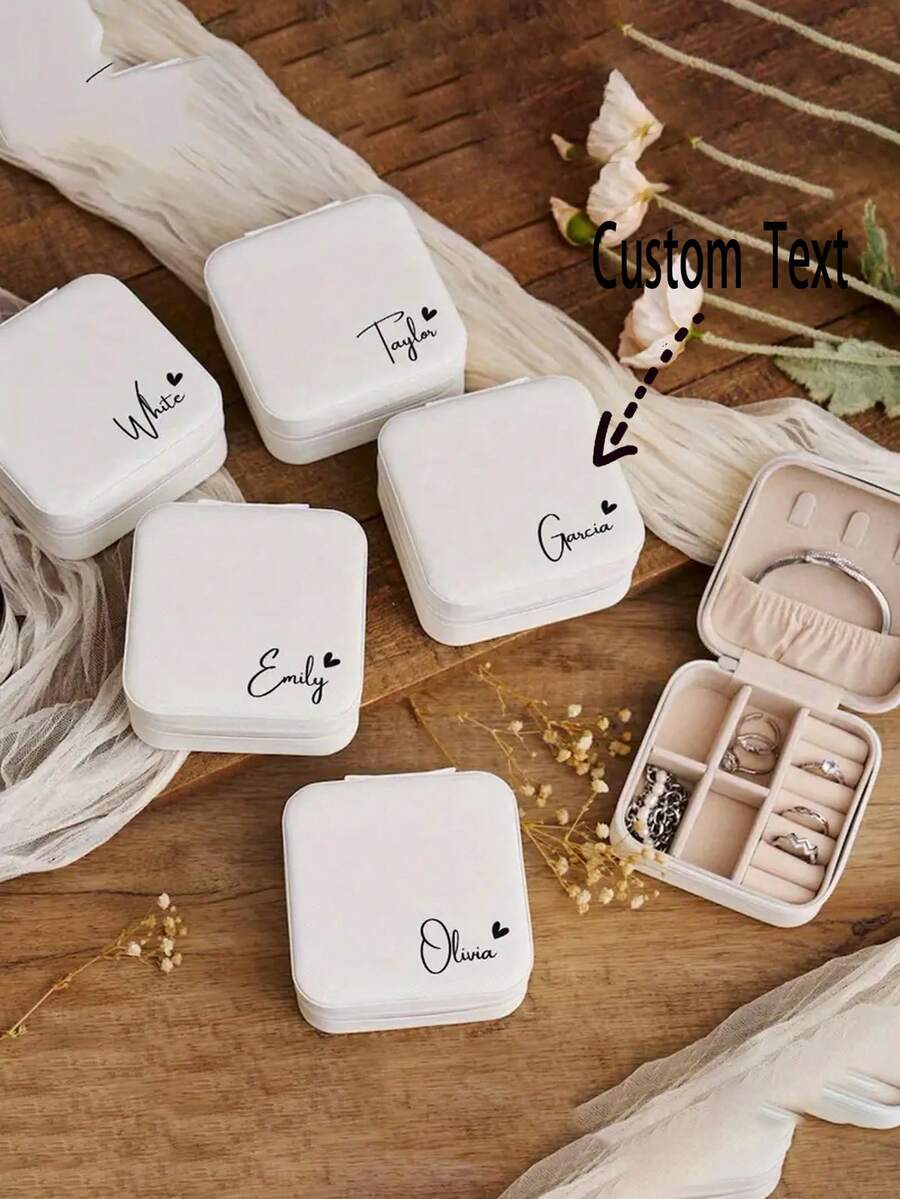 个性化首饰盒，伴娘礼物，送给她的礼物，女士生日礼物，刻字首饰盒，女友礼物，森林色调 - 彩色 - 查看 1