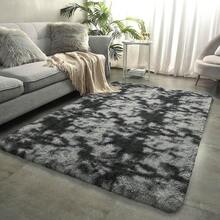 Soft Area Rugs For Livingroom Bedroom, Shaggy Plush Fuzzy Fluffy Carpet Furry Fur Rug, Modern Indoor Comfy Nursery Kids Dorm Home Decor Floor Mat, 2 X 4 Ft, Tie-Dyed Black & Grey - 紮染黑灰色 - 查看 9