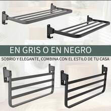 Toallero Soporte De Pared 60cM - Gris Oscuro - Ver 4