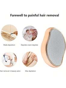 男女通用可重复使用水晶脱毛器，水晶脱毛器，无痛去角质脱毛工具，女士无痛物理脱毛器水晶毛发橡皮擦玻璃脱毛器，易于清洁的脱毛工具，身体脱毛工具 - 彩色 - 查看 8