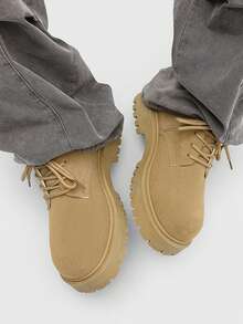 男士德比鞋春秋新款低帮靴复古工作鞋厚底百搭皮鞋