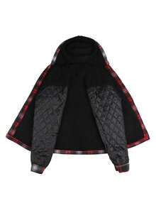 Men's Winter Jacket, Hoodie,Heavy Thick Flannel Plaid Jacket Sherpa Fleece Lined Hoodies For Men Zip Up Winter Warm Coat Buffalo Zipper Sweatshirt - 紅黑格 - 查看 8