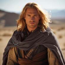 L'VOW Men's Medieval Hooded Cloak Greek Gods Shoulder Cape Post Apocalyptic Wrap Scarf Rogue Cowl Viking Renaissance - 棕色 - 查看 4