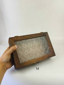 1 Piece Wooden Antique Home Decor Storage Box, Cosmetic And Sundry Storage Cabinet For Women Storage Organizer Travel Essentials Gift Back To School - Coffee Brown - View 14