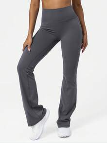 Sodalemon Women Training Fitness 3Pcs Yoga Gym Pants Set Solid Color Butt Liftting Running Casual Sport Flare Pants Tights - Multicolor - View 8