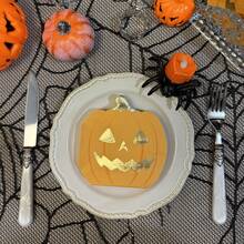 20/40 buc șervețele creative în formă de dovleac de Halloween, 3 straturi, îngroșate, desfășurate, 9,4 * 9,4 inch, șervețele de hârtie imprimate pentru petrecerea de Halloween, șervețele decorative pentru festivalul recoltei, ștampilare aurie, temă de Halloween, șervețele de hârtie de unică folosință