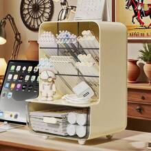 1 pieza Organizador de escritorio con cajón para accesorios de escritorio, organizador fijo, organizador marcado para suministros de arte de escritorio