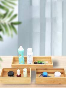 1pc Bamboo Storage Box Mostly Use Bamboo Wooden Box Desktop Rectangular Uncovered Dim Sum Hot Pot Vegetable Solid Wood Packaging Box