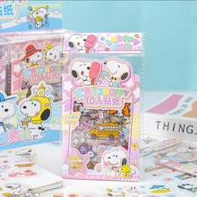 SNOOPY 10片装新款10张史努比系列贴纸可爱趣味PET学生手账贴纸儿童卡通动物贴纸送男女孩小礼物 - 彩色 - 查看 4