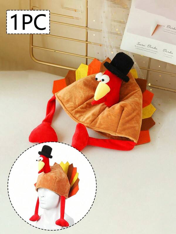 1 pieza Gorro de Pavo de Acción de Gracias - Gorro de punto de poliéster ligero con estampado de camuflaje y tema animal, Gorro de felpa de pavo de Navidad, Suministros para fiestas festivas, Lavable a máquina, Adecuado para fiestas de disfraces de Acción de Gracias, Decoraciones de Acción de Gracias, Juegos de roles, Carnavales, Adecuado para mujeres y hombres