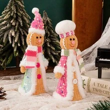 2pcs Creative Christmas Gift Ornament Retro Standing Gingerbread Man Doll Decoration Party Atmosphere Ornament Small Gift, Creative Desktop Decoration Ornament, Suitable For Bedroom, Living Room And Other Places, The Best Christmas Gift