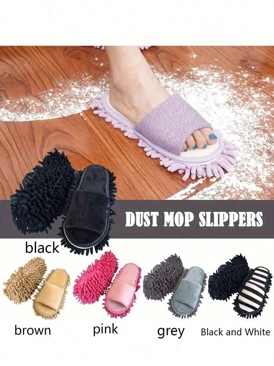 1 par de zapatillas de fregona de lino removibles y lavables, zapatillas de limpieza unisex, para la limpieza de pisos, zapatos de fregona para hombres y mujeres, zapatillas de limpieza lavables unisex, suministros de herramientas para la suciedad