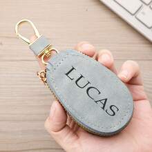 1pc Custom Name Faux Leather Car Holder - Personalized Zipper Organizer Pouch With Keys, Faux Leather Keychain For Men & Women, Perfect For Daily Commute & Mother's Day Gift, Car Key Case, Commuter Accessory, Minimalist Design, Sturdy Construction,Birthday Gift - Multicolor - View 5